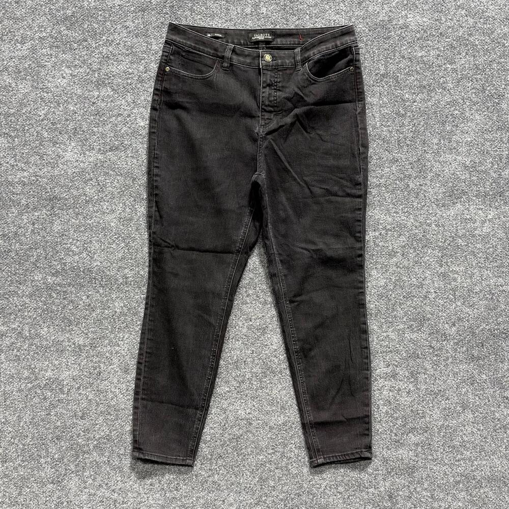 Talbots Jeans Womens 14P Black Charcoal Jegging Mid Rise Stretch Denim Pants